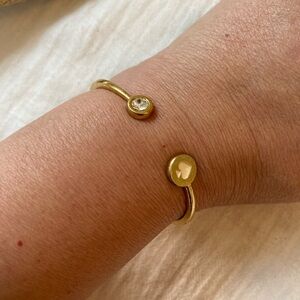 Kate Spade‎ Hinged Cuff Bracelet with Clear Crystal and a Spade Symbol